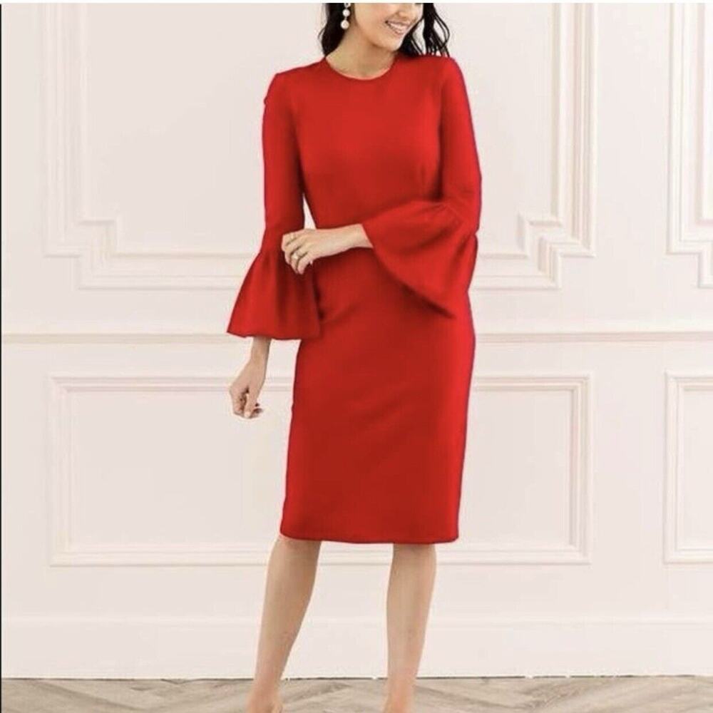 Rachel Parcell Red Bell Sleeve Dress Size Small NWT